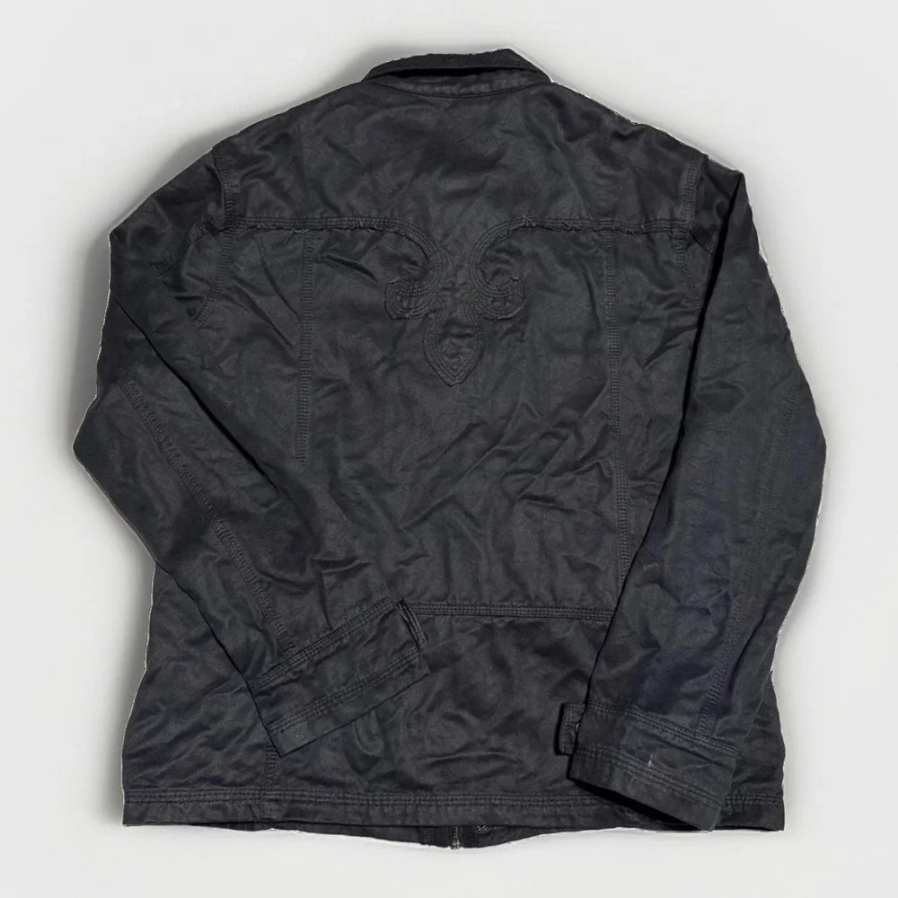 Rock Revival Waxed Moto Field Jacket Men's L Biker Streetwear Style
